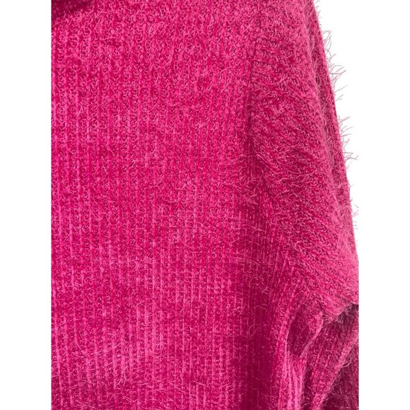 Lane Bryant Fuchsia Pink Textured Knit Sweater Size 14/16 Polyester Pullover - Picture 3 of 5